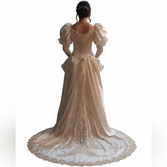 VINTAGE  18TH CENTURY ROCOCO INSPIRED  WEDDING GOWN - Picture 5 of 16